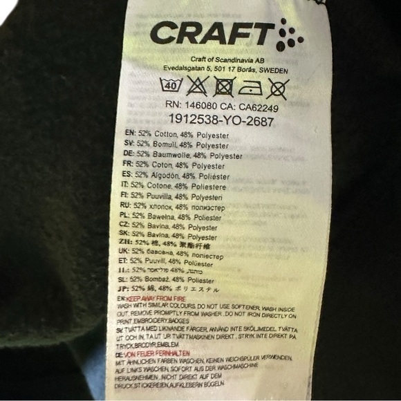 Craft Captain Graphic Hoodie Black Unisex XL Pullover Fleece Cotton Athleisure - Picture 10 of 10